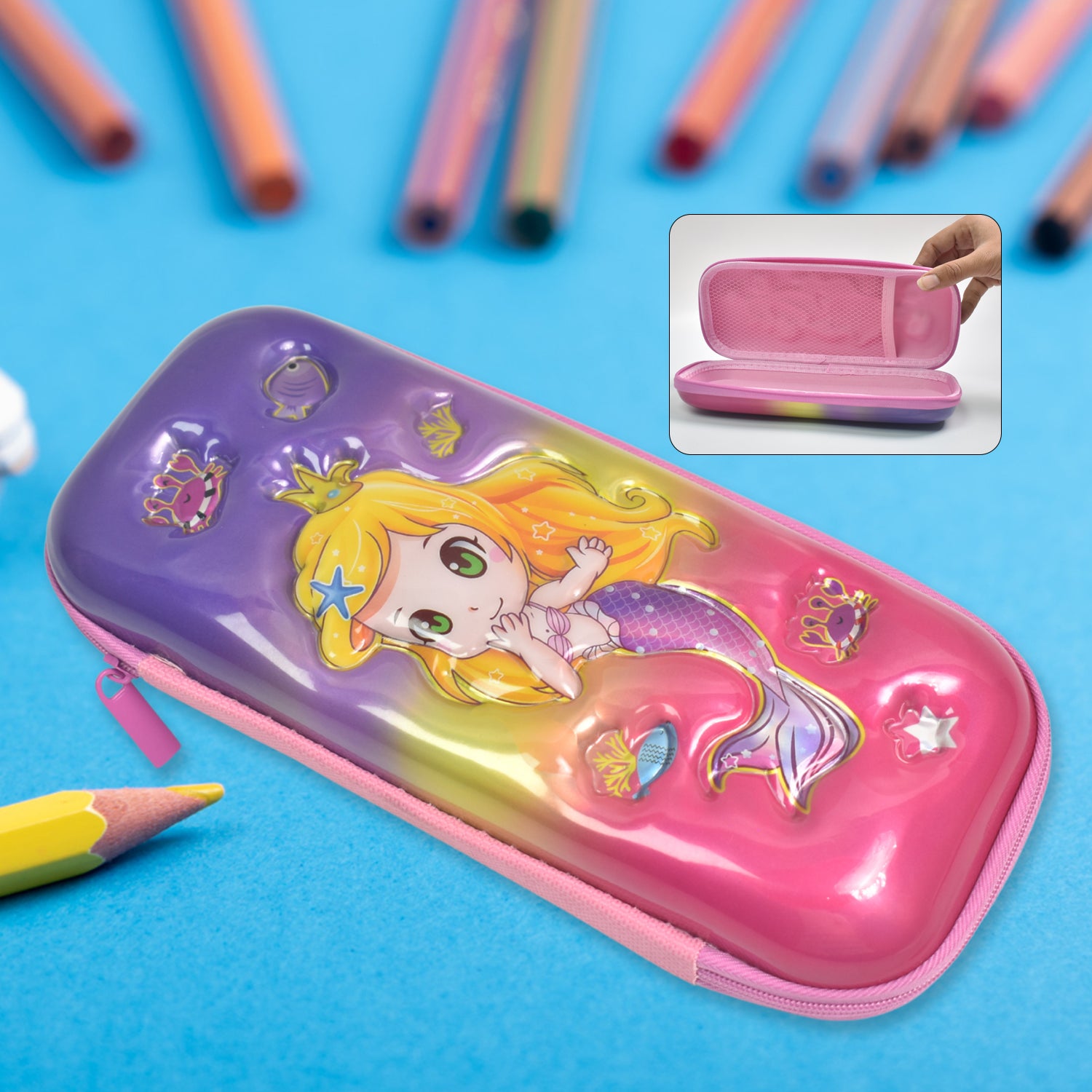 3d Cartoon Zipper Compass Box Pencil Box (1 Pc) 3d Cartoon Zipper Compass Box Pencil Box (1 Pc)